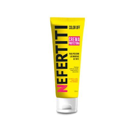 Bote de crema Nefertiti es una crema protectora color off para el cuidado de la piel en los tintes